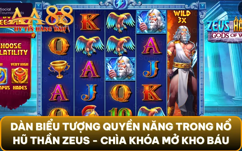 Dàn biểu tượng quyền năng trong nổ hũ thần Zeus - Chìa khóa mở kho báu